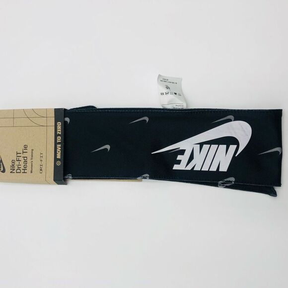 NWOT Nike Unisex Dri- Fit Head Tie/ Headband‎ Black,White & Red - Picture 2 of 3